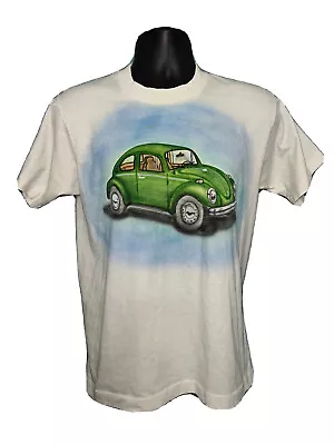 VINTAGE Volkswagen Beetle T Shirt Men Medium Single Stitch Graphic Slug Bug A20 • $39.99