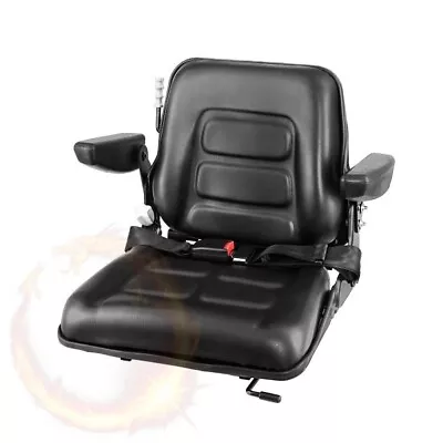 Giantz Tractor Seat Armrest Forklift Excavator Universal Suspension Backrest • $176.18