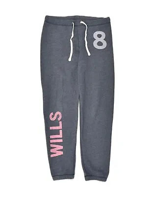 JACK WILLS Womens Graphic Tracksuit Trousers Joggers UK 8 Small Grey AG15 • £14.79