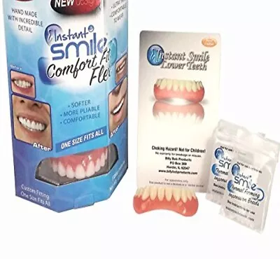 Natural Shade Instant Smile Comfort Fit Flex Teeth Upper And Lower Matching Set • $31.99