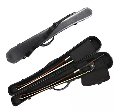 Double Bass Bow Case Black Carbon Fiber Bass Bow Box 2 Pcs Light Strong Bow Bag • $88.90