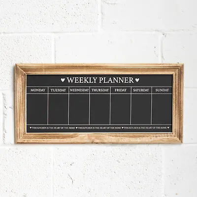 £22.99 • Buy Large 67cm Weekly Wall Planner Heart Kitchen Chalk Memo Notice To Do List Board