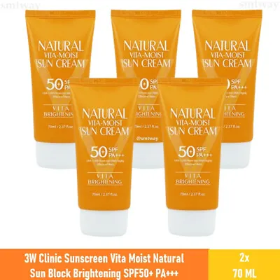 5 X 3WClinic Sunscreen Vita Moist Natural SunBlock Brightening SPF50+ PA+++ 70ml • $65