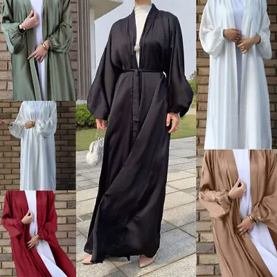 Abaya Muslim Open Kaftan Women Cardigan Long Dress Ramadan Kimono Jilbab Gown • £18.29
