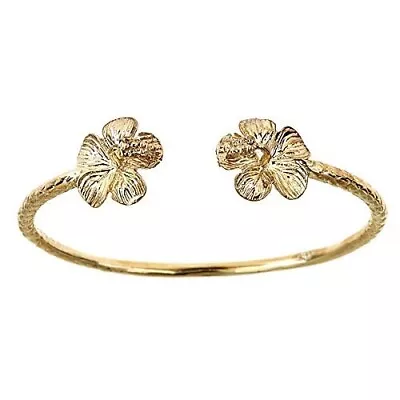 Better Jewelry 14K Yellow Gold West Indian BABY Bangle W. Flower Ends • $825