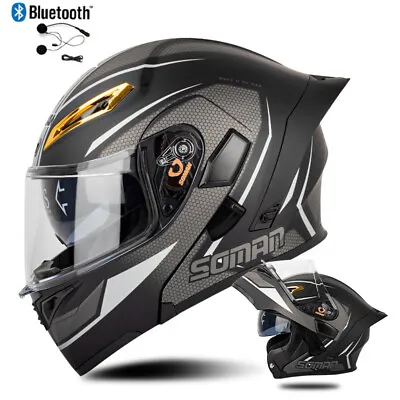 DOT Bluetooth Flip Up Motorcycle Helmets Modular Scooter Motorbike Helmet ECE • $81.92