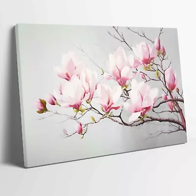 Magnolia Flowers Stretched Canvas Or Unframed Poster Wall Art More Sizes • £12.99