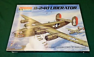 Vintage 1983 MONOGRAM 1/48 B-24D LIBERATOR Model Kit 5604 (Open Box) • $23