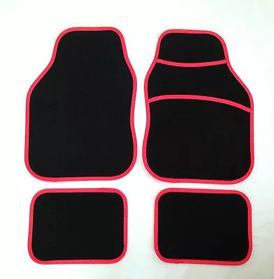 Black & Red Car Mats For Hyundai I10 I20 I30 I40 Coupe Getz Veloster • £9.99