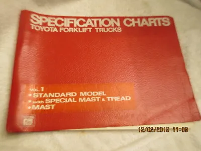 $19.50 • Buy Toyota  Factory Oem Forklift Trucks Service Manual Specifications Charts Model