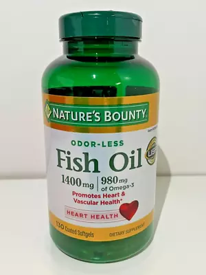 $21.99 • Buy Nature's Bounty Fish Oil 1400 Mg (130 Coated Softgels), Exp. 05/2025+