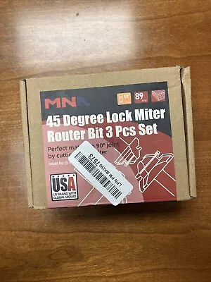 MNA 45 Degree 3 Bit Lock Miter Router Bit Set - 1/2  Shank -woodwork • $40