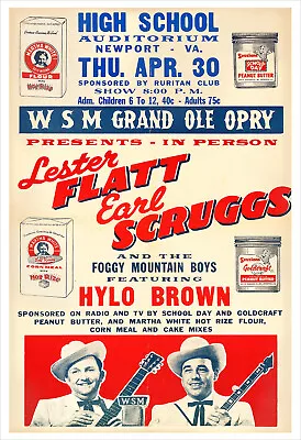 $21.50 • Buy Flatt And Scruggs 1959 Concert Poster Print