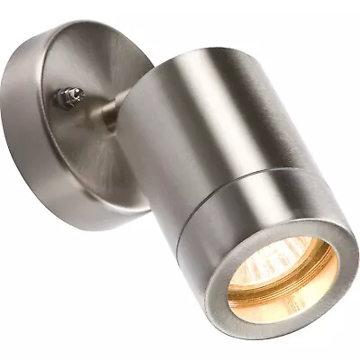 £30.49 • Buy Knightsbridge Adjustable GU10 Wall Light Fitting S/Steel Indoor/Outdoor 35W IP65