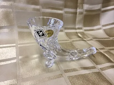 Edinburgh Cut Glass ‘HORN OF PLENTY’  Cornucopia Crystal Vase  Vintage. • £9.99