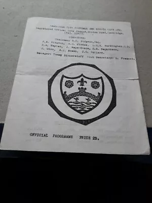 Cambridge City V Romford EPFC 1968/69 • £2.50