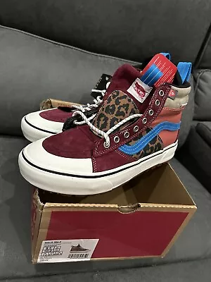 Vans Sk8 Hi MTE 2 Pomegranate Leopard Women's 10 Shoes New Blue Maroon • $39.97