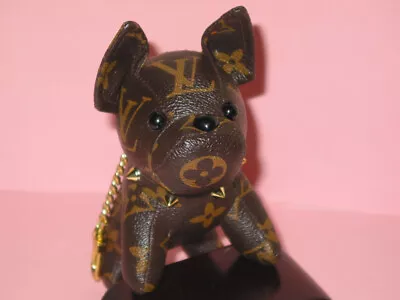 $95.36 • Buy Designer Louis Vuitton ~ Brown Faux Leather French Bulldog Purse Charm