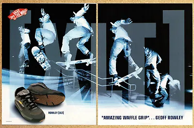 Vans Shoes Rowley Off The Wall Skateboard -2 Page Vintage Print Ad Ephemera 2002 • £12.34