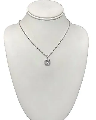 David Yurman Sterling Silver Diamond Crysolite Pendant Necklace  • $249.99