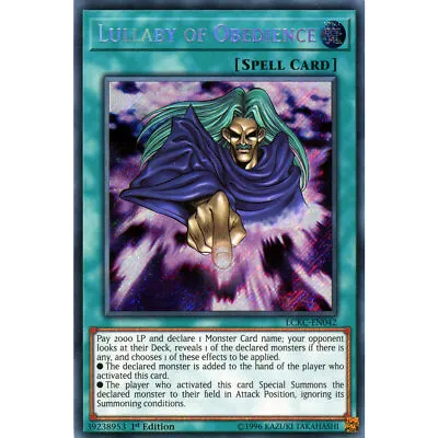 Lullaby Of Obedience LCKC-EN042 Yu-Gi-Oh! Card Secret Rare 1st Edition • £9.95