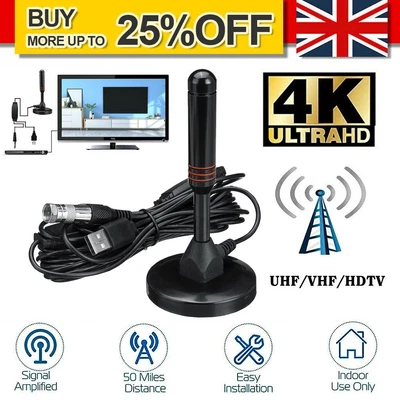 £16.89 • Buy Digital Freeview Antenna Truck Boat Campervan Gain 22dBi DVB-T TV Aerial Car