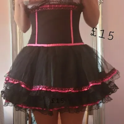 PHAZE Deadstock Gothic Alternative Moulin Burlesque Underbust Mini Corset Skirt • £14.99