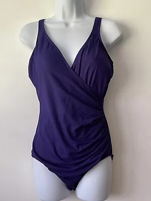 Women's MIRACLESUIT Tummy Control Swimsuit Size 14 Deep Purple • $34.99