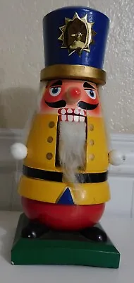 Nutcracker Chubby Wooden Painted 9 1/4  Tall Vintage • $22