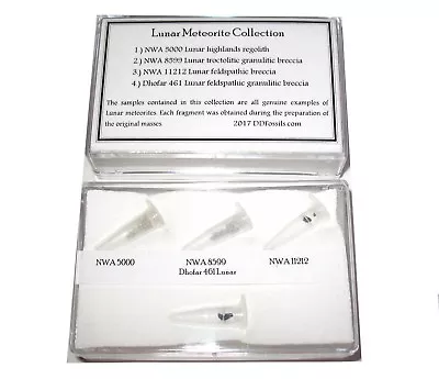 Lunar Meteorite Display Collection Genuine Moon Rock Dust FOUR 4 Samples • $62.26