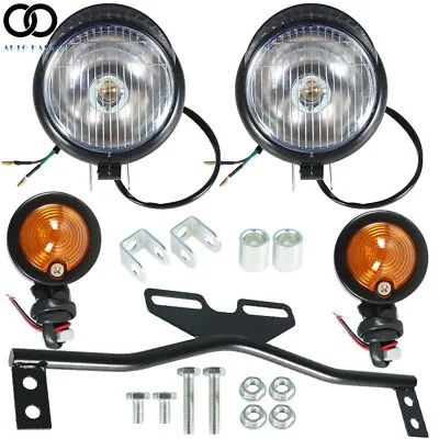 For Motorcycle Black Passing Driving Spot Fog Lamp Turn Signal Light Kit • $37.35