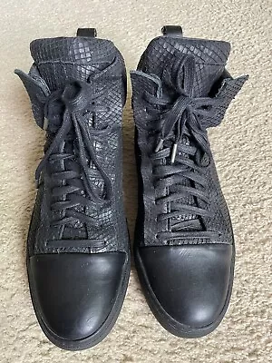 John Varvatos Collection 315 Hi Top Sneakers Black Size 11 • $180