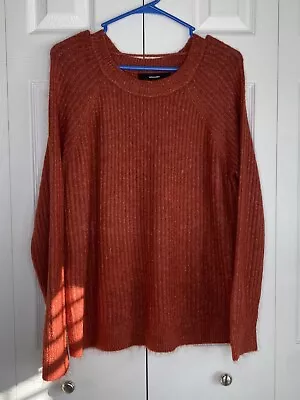 Women's Vero Moda Sweater Crew Neck Long Sleeve Soft Burnt Orange Sz Large • $14