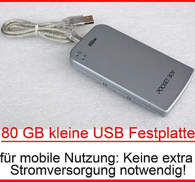 80 GB Small Mobile External Ide USB Hard Drive Disc 635 CM 25   Power USB # • £57.95