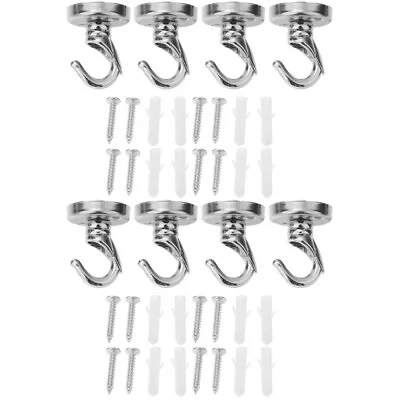  8 Pcs Iron Hook Ceiling Hooks For Hanging Lights Heavy Duty • £14.18