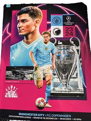 Manchester City V F.C Copenhagen UEFA Champions League Match Programme 06.03.24 • £3