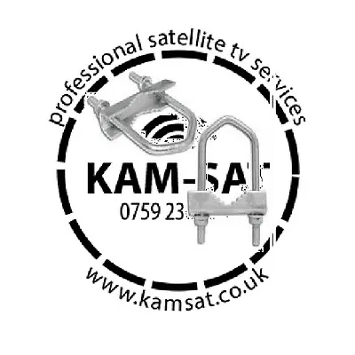 £3.99 • Buy Satellite Dish Sky Clamp Bracet Freesat Polsat Larger V-bolt 51mm Lenght 115mm
