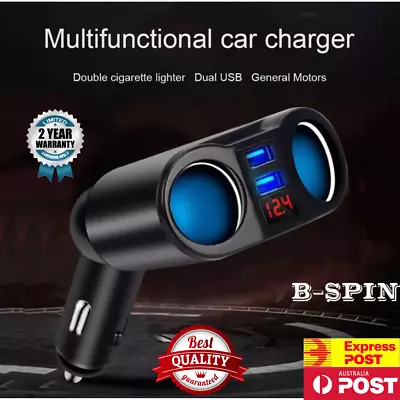 Car Charger Cigarette Lighter Double Power Adapter Socket Splitter Dual USB • $15.99