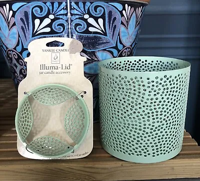 Yankee Candle Harmony Large Jar Holder & Illuma Lid Mint Green • £24.99