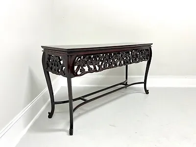 Mid 20th Century Carved Rosewood Finish Asian Style Console Sofa Table • $795