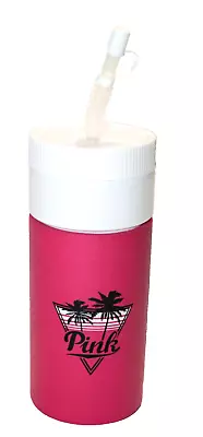 Victorias Secret Pink Retro Insulated Water Bottle Good Vibes Tropical Palm 32oz • $9.99