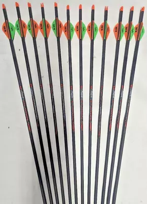 @NEW@ 12-Victory VForce Sport V6 400 Carbon Arrows & Blazer Vanes CUT TO LENGTH! • $69.99