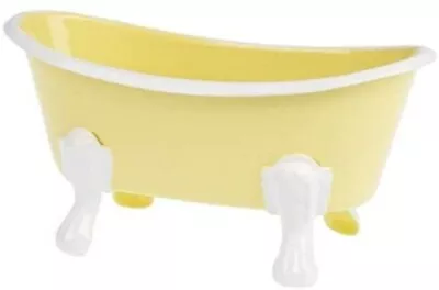 New French Country Farmhouse YELLOW CLAWFOOT VINTAGE BATH TUB SOAP DISH Holder • $10.95