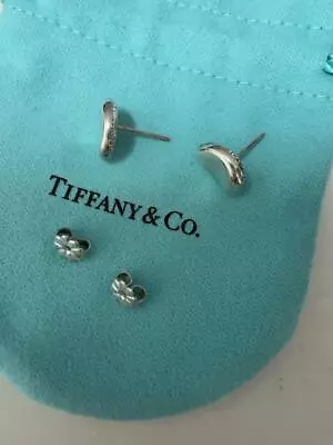 Auth Tiffany & Co. Elsa Peretti Bean Design Earrings Sterling Silver No Box • $134.42