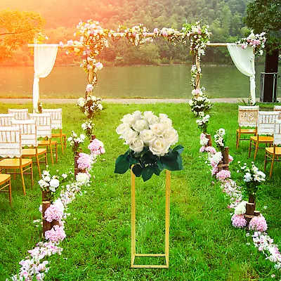 Gold Flower Rack Vase Stand Prop Metal Art Geometric Column Wedding Party Decor • $17.10