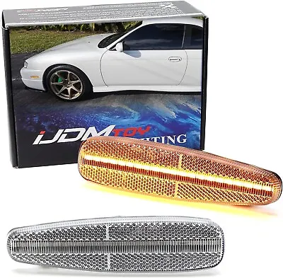 $42.31 • Buy JDM Clear Amber Full LED Strip Front Side Marker For Nissan Silvia S14 G2 240SX
