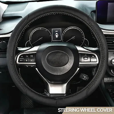 14.5-15  Car Steering Wheel Cover Leather Protector Breathable 38CM Anti-slip • $10.99