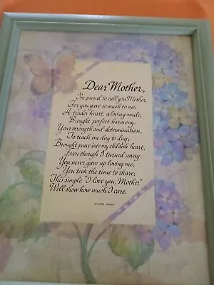 Vintage Picture Poem Motto  Dear Mother Allison Coxsey Art Deco Print • $21.70