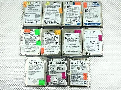 Lot Of 11 - Misc. Brands 80GB To 750GB Laptop 2.5  SATA Hard Drives - (Dead Lot) • $99