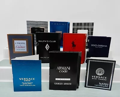 Men's Set Of 10 Cologne Samples Ralph Lauren Versace Giorgio & Armani Azzaro I • $29.96